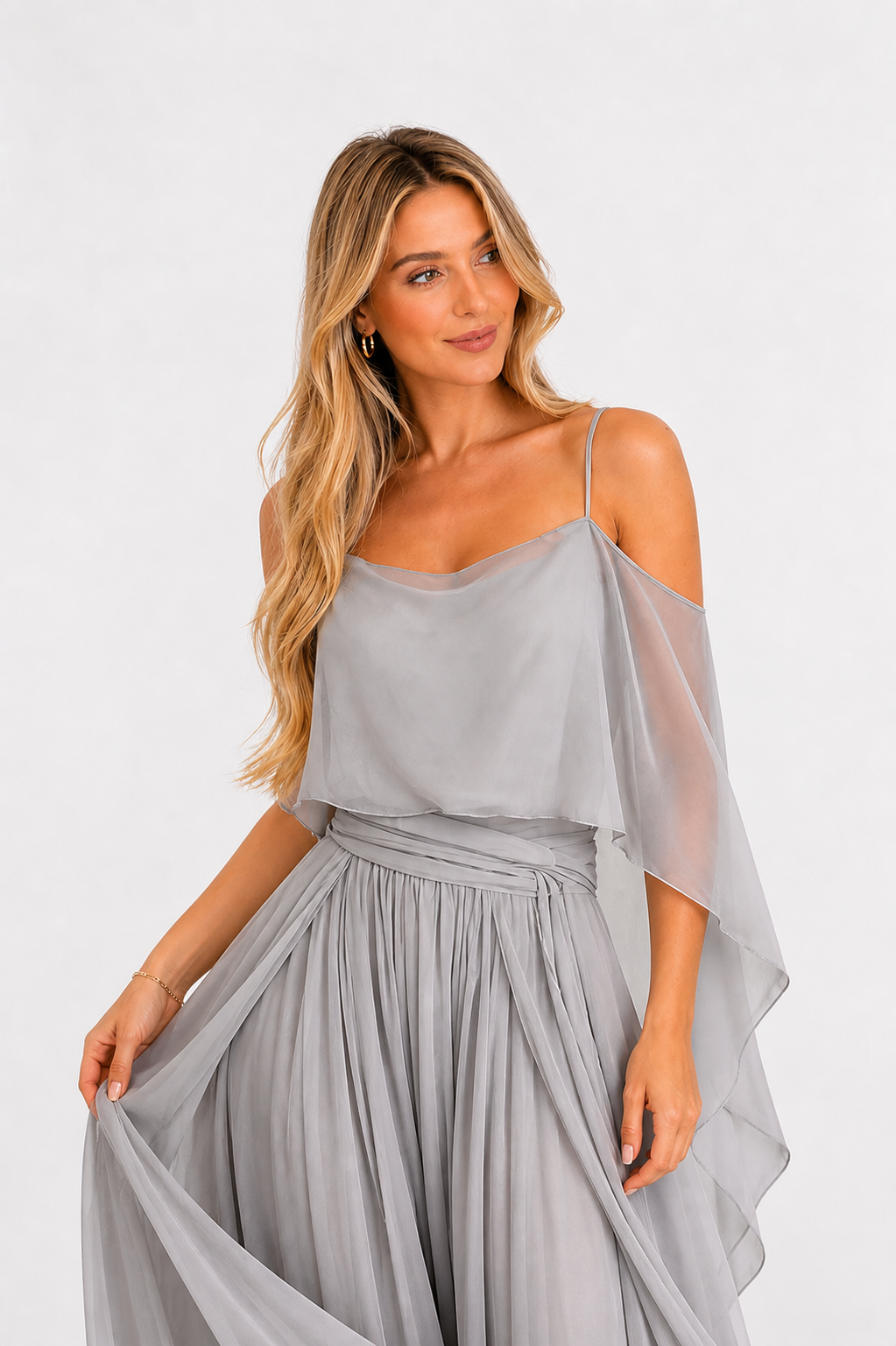 Isabela – Conjunto con top palabra de honor y pantalón fluido