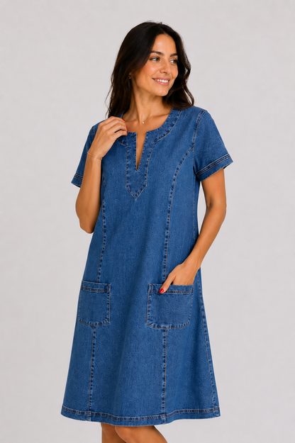 Julia - Vestido vaquero con escote en v