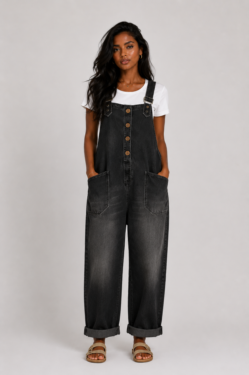 Peto Denim Oversize con Bolsillos