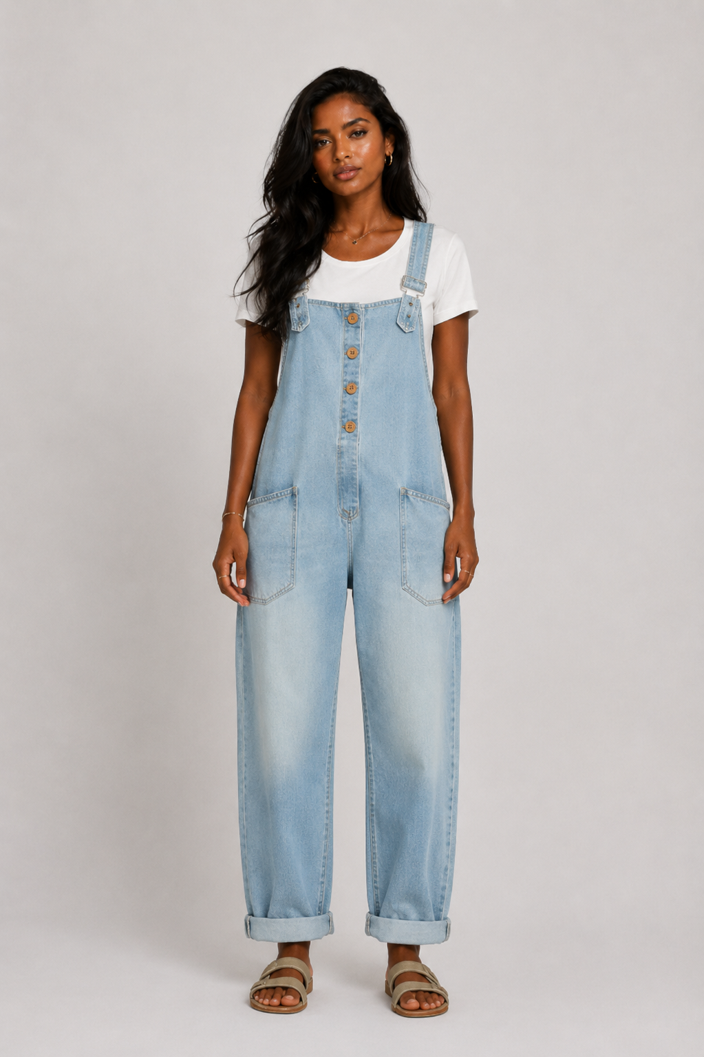Peto Denim Oversize con Bolsillos