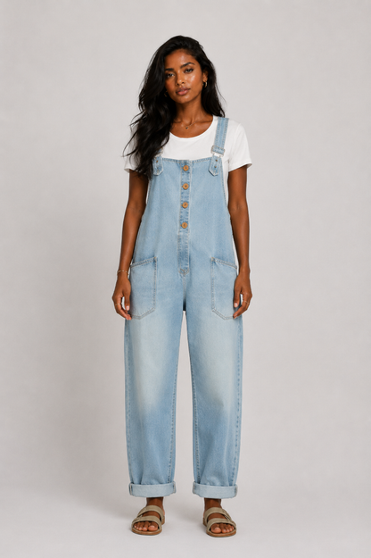 Peto Denim Oversize con Bolsillos