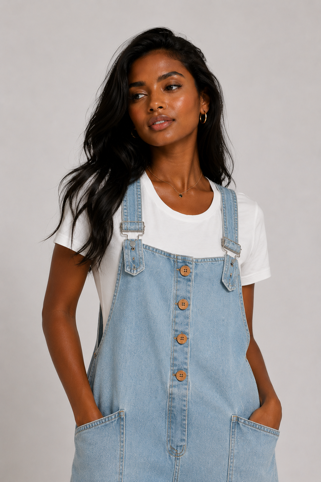 Peto Denim Oversize con Bolsillos