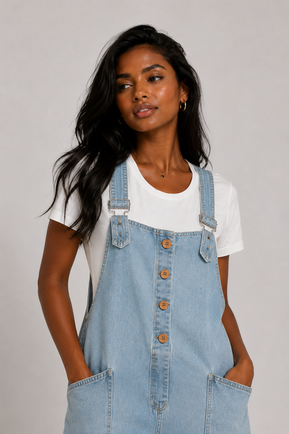 Peto Denim Oversize con Bolsillos