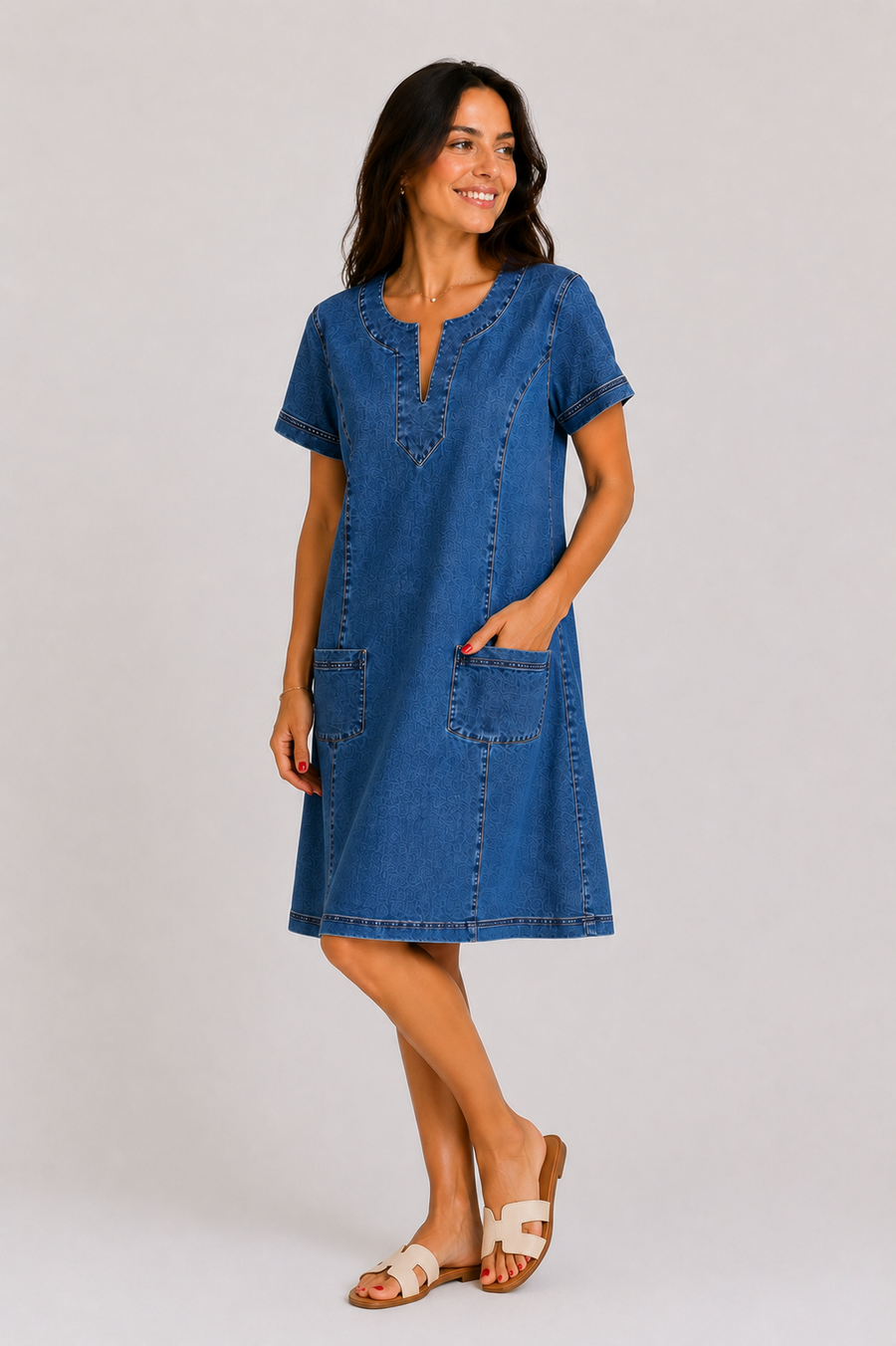 Julia - Vestido vaquero con escote en v
