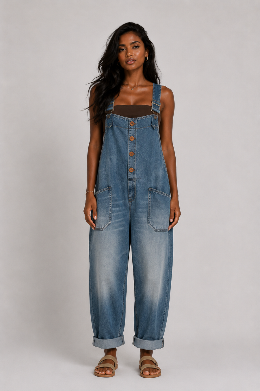 Peto Denim Oversize con Bolsillos