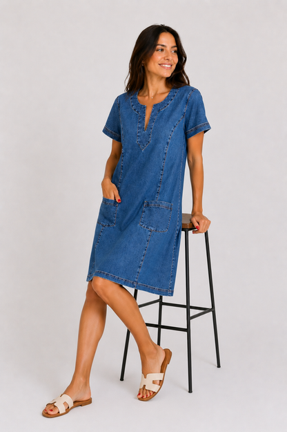 Julia - Vestido vaquero con escote en v