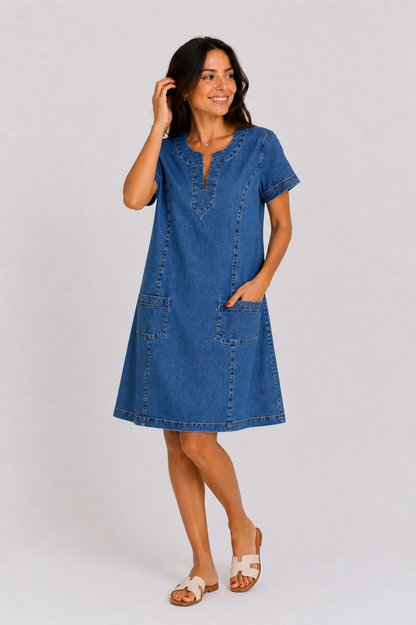 Julia - Vestido vaquero con escote en v