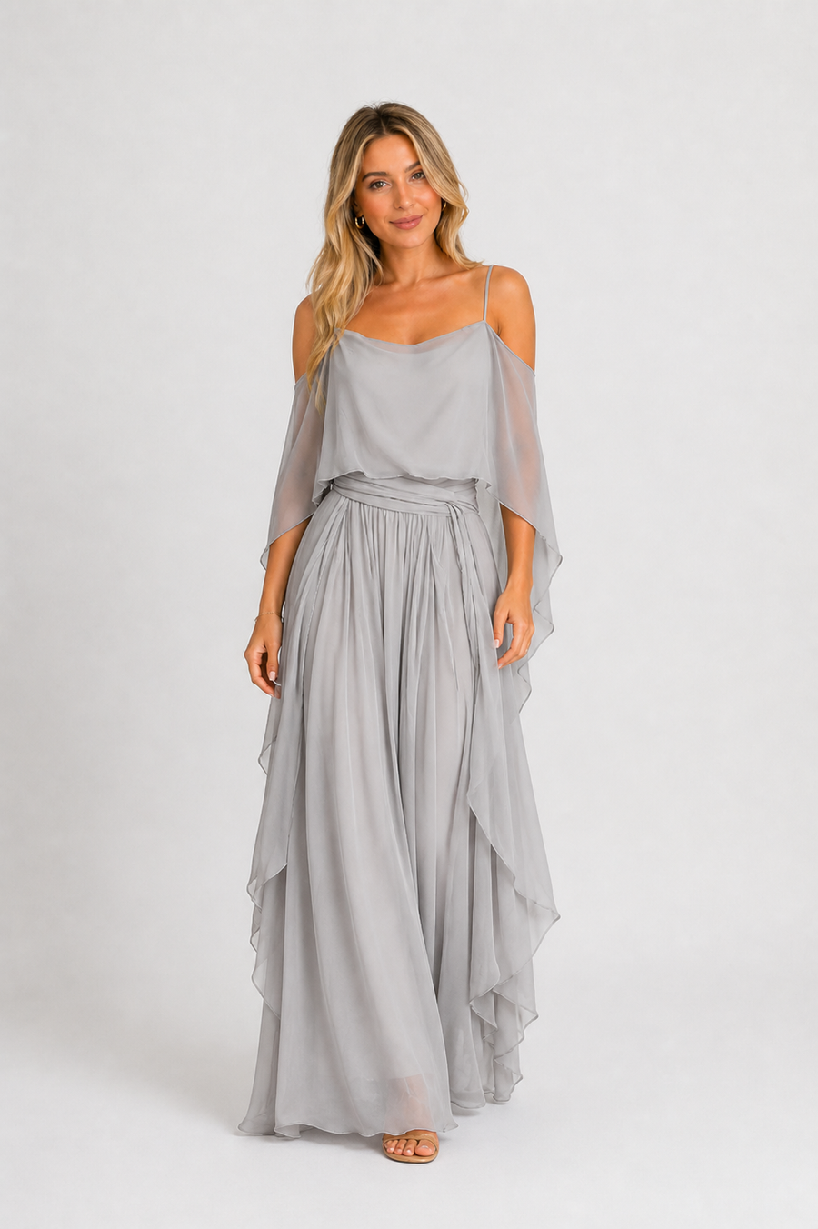 Isabela – Conjunto con top palabra de honor y pantalón fluido