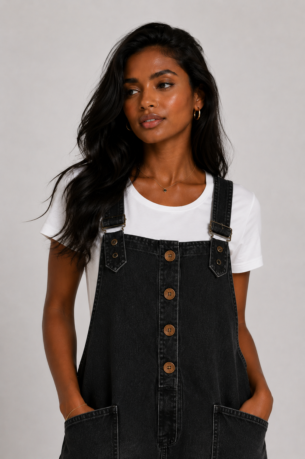 Peto Denim Oversize con Bolsillos