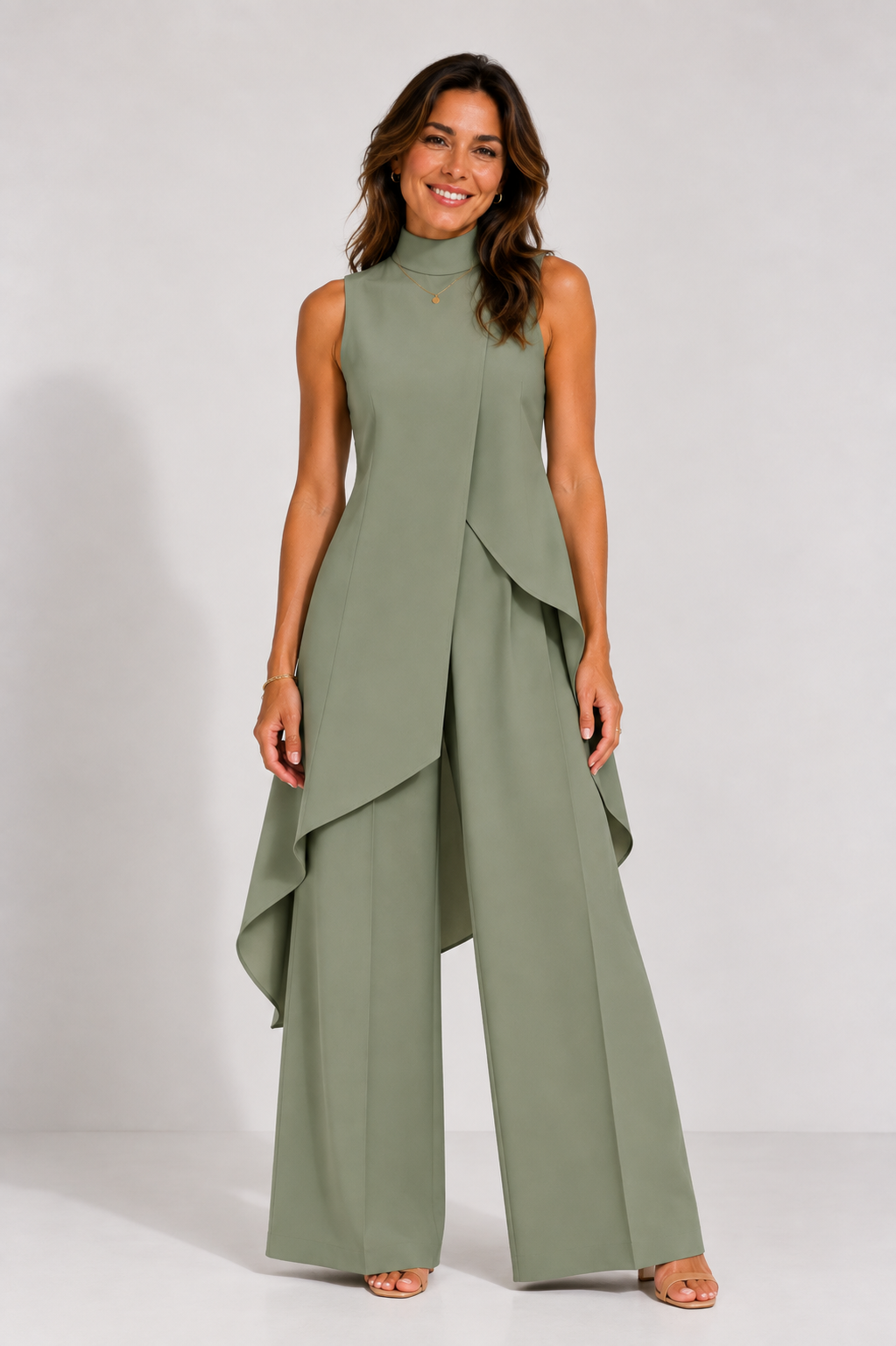 Conjunto Aurelia – Top Cascada y Pantalón Ancho